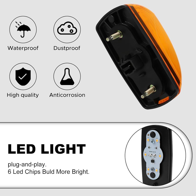 TINWID1919 5 PCS LED Cab Roof Clearance MarkerLight Front Top Amber Lamps Fit for Freightliner M2 106 112 Business Class A06-40578-000 - Image 3